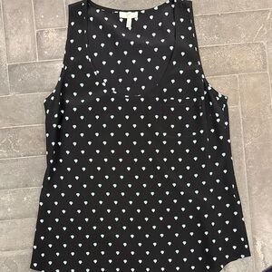 Joie Black Scoop Neck Silk Tank with Hot Air Balloon Print- Like New! Small